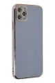 Newface Apple iPhone 11 Pro Max Kılıf Volet Silikon - Mavi