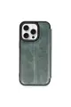 Newface Apple iPhone 15 Pro Max Kılıf Flip Cover - Koyu Yeşil
