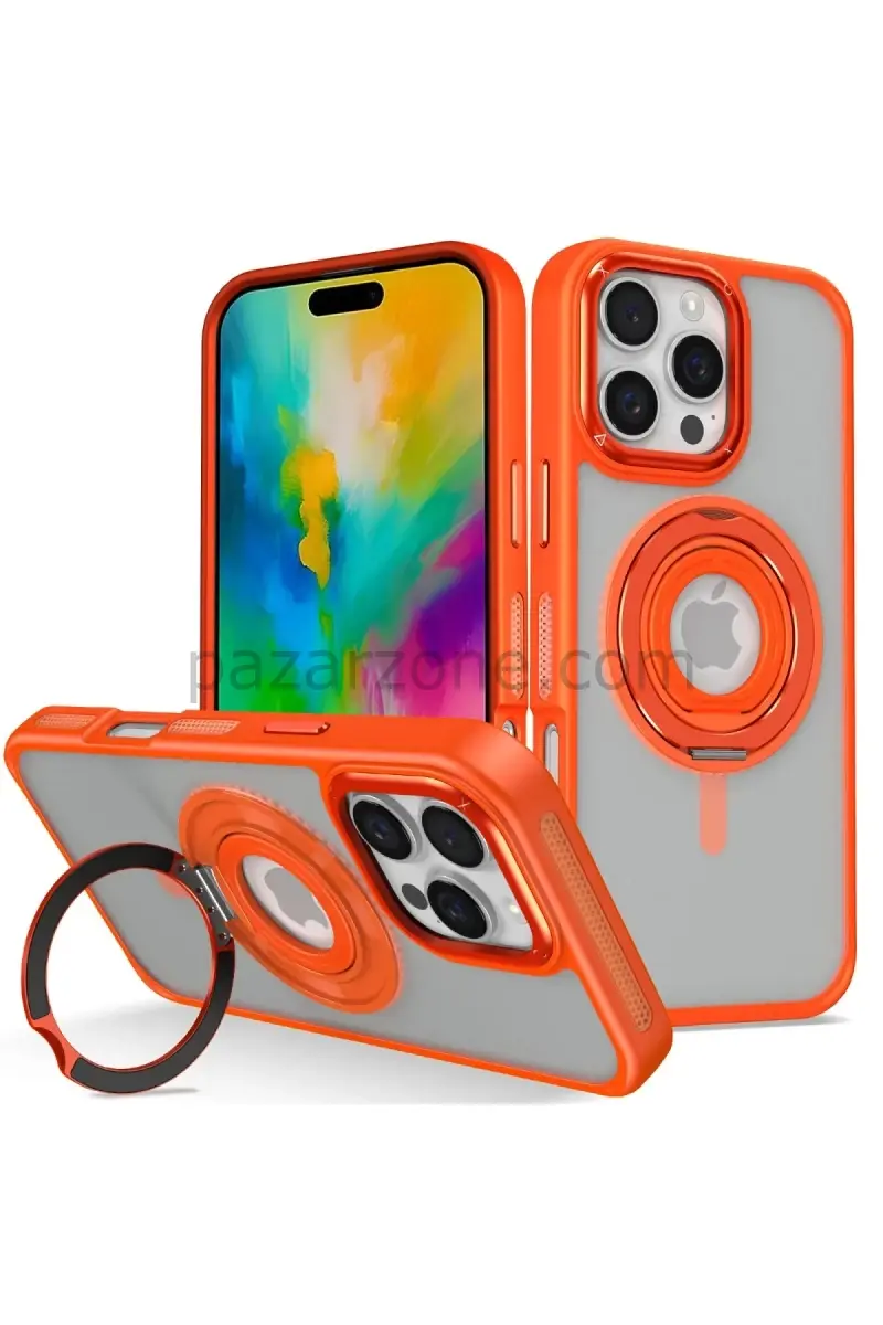 Joko Apple iPhone 16 Pro Max Banza Magsafe Standlı Kapak - Turuncu