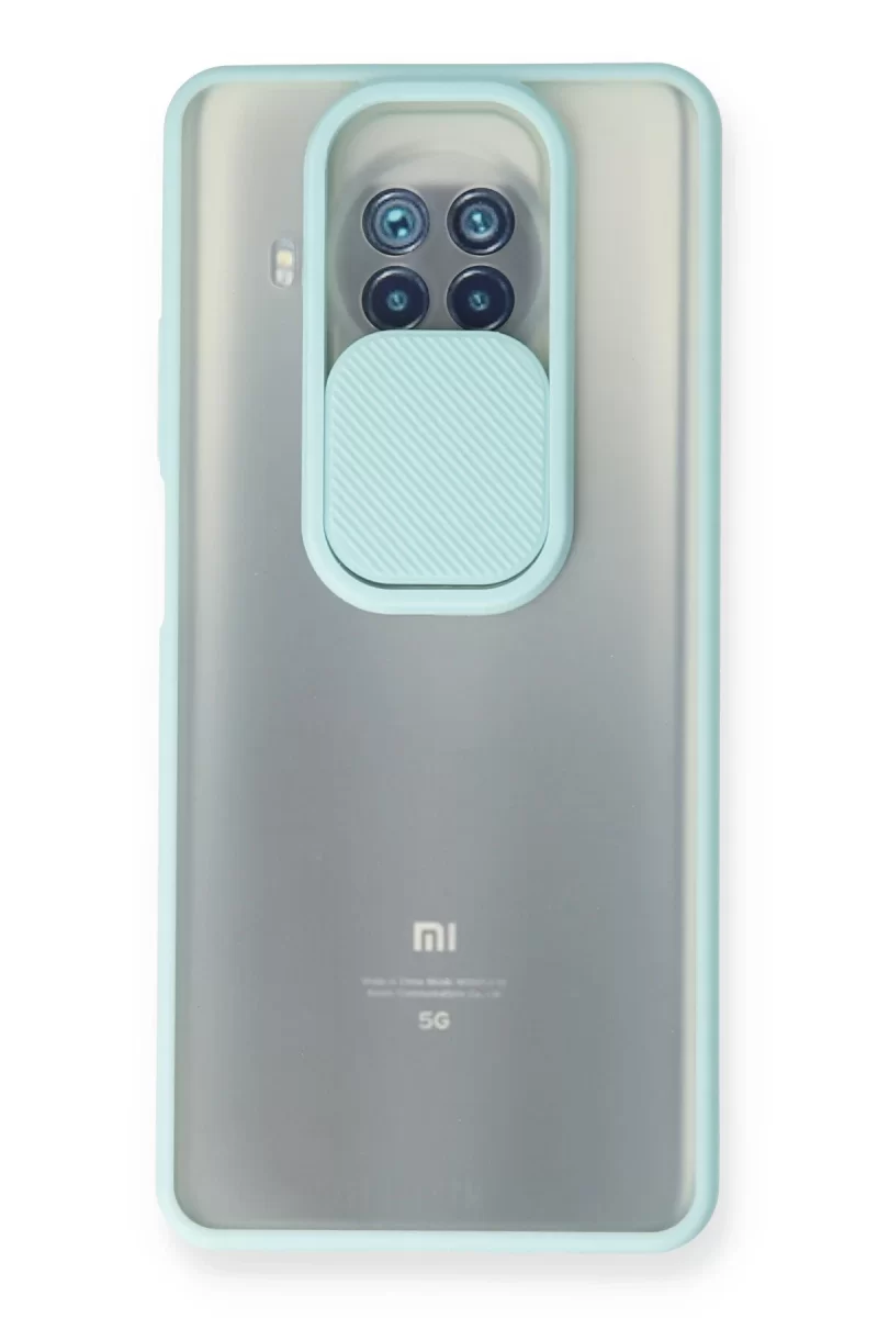 Newface Xiaomi Mi 10T Lite Kılıf Palm Buzlu Kamera Sürgülü Silikon - Turkuaz