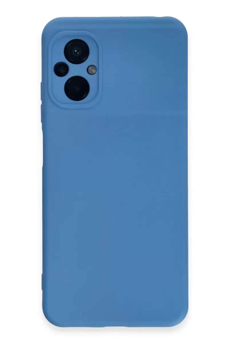 Newface Xiaomi Poco M5 Kılıf Nano içi Kadife Silikon - Mavi
