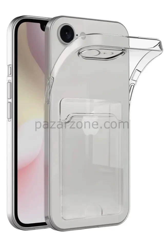 Newface Apple iPhone 16E Kılıf Kart Şeffaf Silikon - Şeffaf