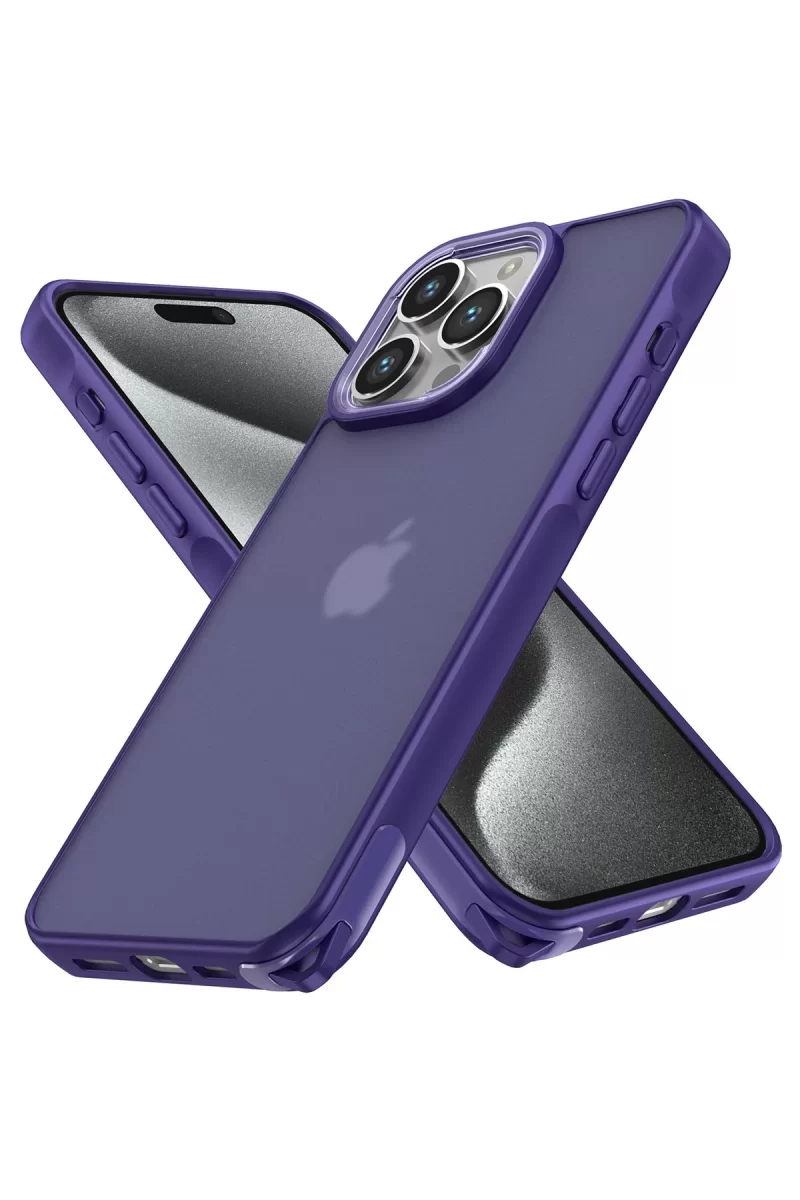 Newface Apple iPhone 14 Pro Kılıf Elegant Kapak - Derin Mor