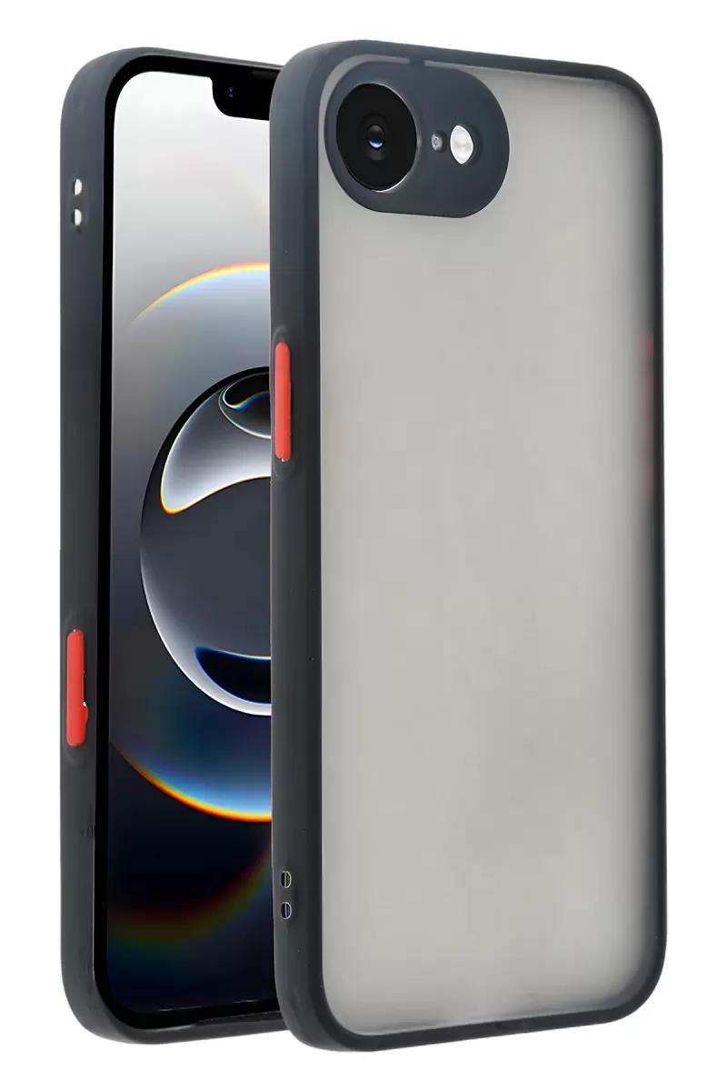 Newface Apple iPhone 16E Kılıf Montreal Silikon Kapak - Siyah