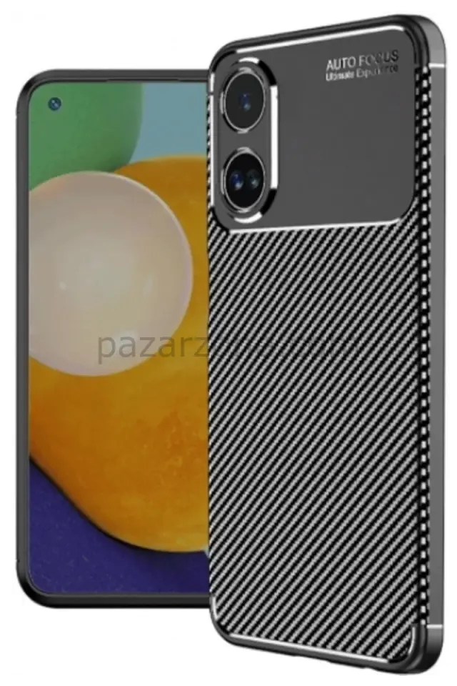Newface Oppo A38 Kılıf Auto Focus Karbon Kapak - Siyah