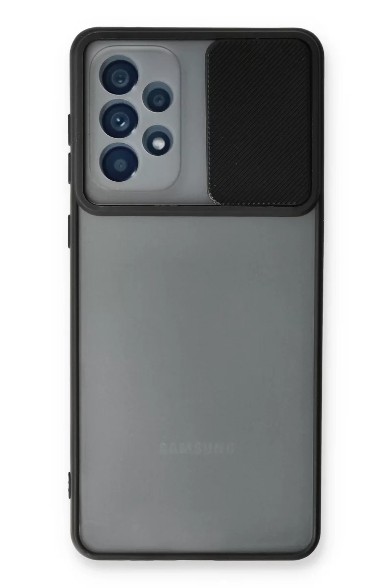 Newface Samsung Galaxy A53 5G Kılıf Palm Buzlu Kamera Sürgülü Silikon - Siyah