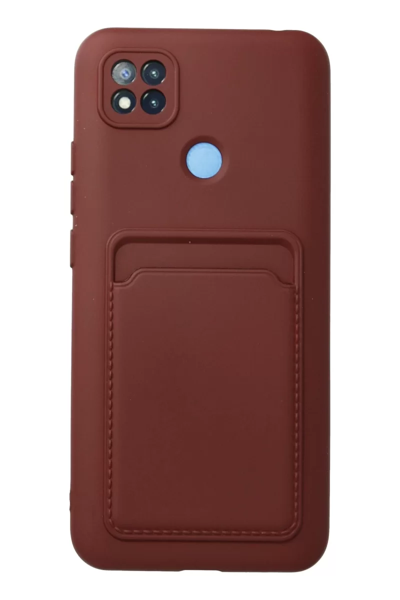Newface Xiaomi Redmi 9C Kılıf Kelvin Kartvizitli Silikon - Bordo