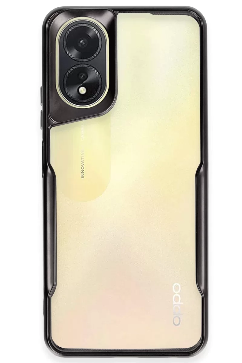 Newface Oppo A38 Kılıf Boyi Silikon Kapak - Siyah