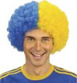 Sarı Lacivert Kıvırcık Afro Bonus Taraftar Peruğu