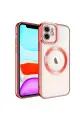 Newface Apple iPhone 12 Kılıf Kross Magneticsafe Kapak - Kırmızı
