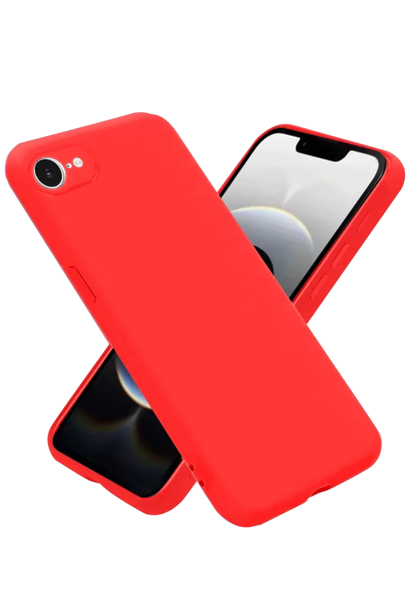 Newface Apple iPhone 16E Kılıf Nano içi Kadife Silikon - Kırmızı