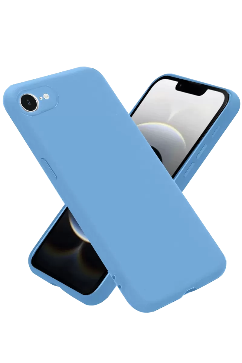 Newface Apple iPhone 16E Kılıf Nano içi Kadife Silikon - Mavi