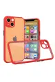 Newface Apple iPhone 13 Mini Kılıf Miami Şeffaf Silikon - Kırmızı