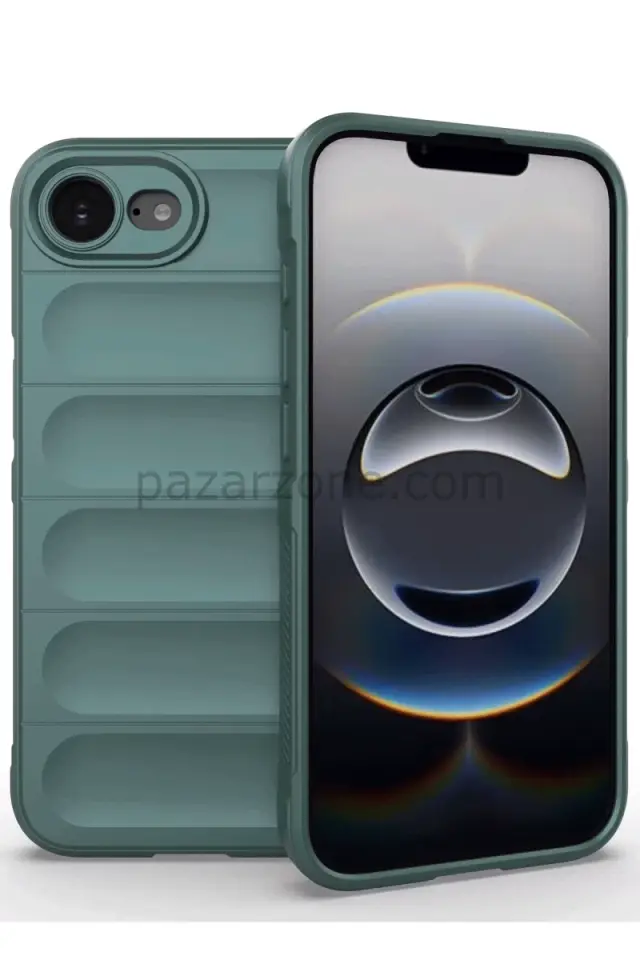 Newface Apple iPhone 16E Kılıf Optimum Silikon - Koyu Yeşil