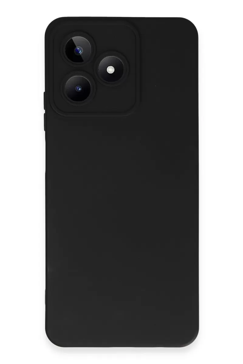 Newface Realme C53 Kılıf Nano içi Kadife Silikon - Siyah