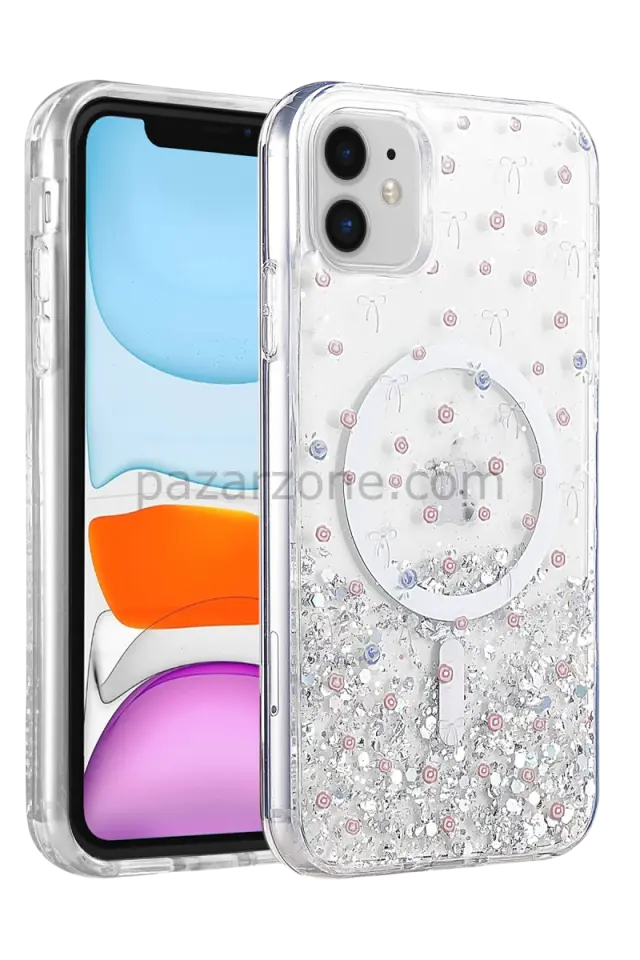 Onegif Apple iPhone 11 Misk Simli Magsafe Kapak - Desen 1