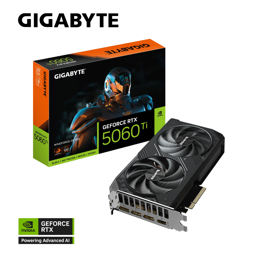 GIGABYTE GV-N506TWF2OC-16GD, RTX5060TI, WINDFORCE OC, 16Gb, GDDR7, 128BIT, 2 Fanlı, 1xHDMI, 3xDP, GAMING Ekran KARTI
