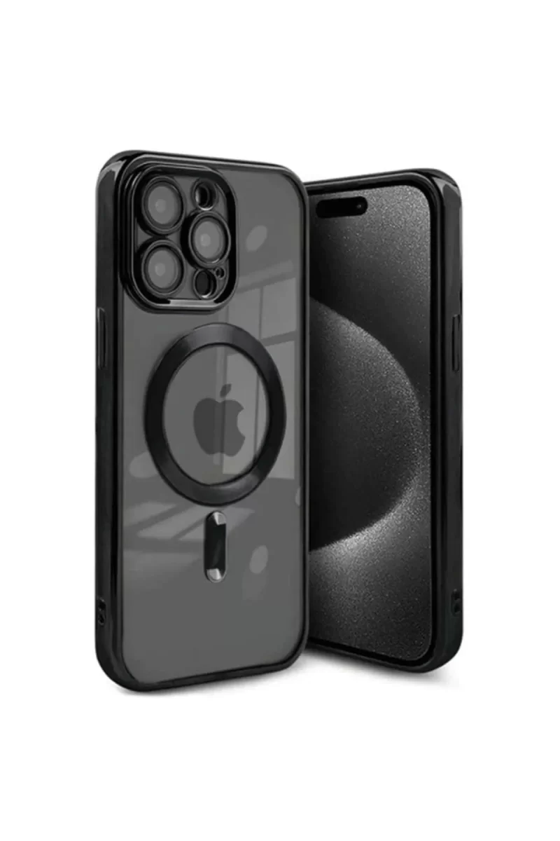 Newface Apple iPhone 15 Pro Max Kılıf Kross Magneticsafe Kapak - Siyah