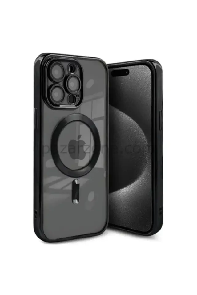 Newface Apple iPhone 15 Pro Max Kılıf Kross Magneticsafe Kapak - Siyah