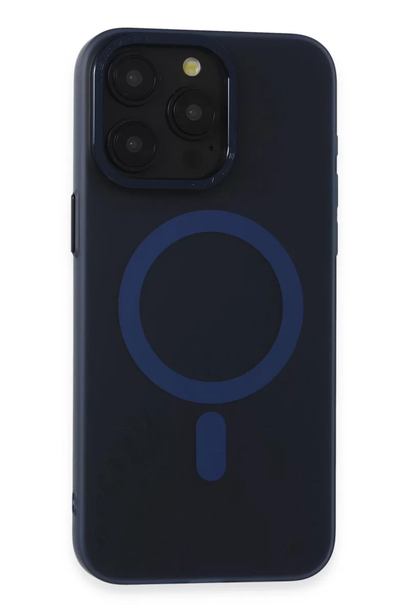 Newface Apple iPhone 15 Pro Max Kılıf Lodos Magneticsafe Mat Kapak - Mavi