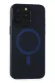 Newface Apple iPhone 15 Pro Max Kılıf Lodos Magneticsafe Mat Kapak - Mavi