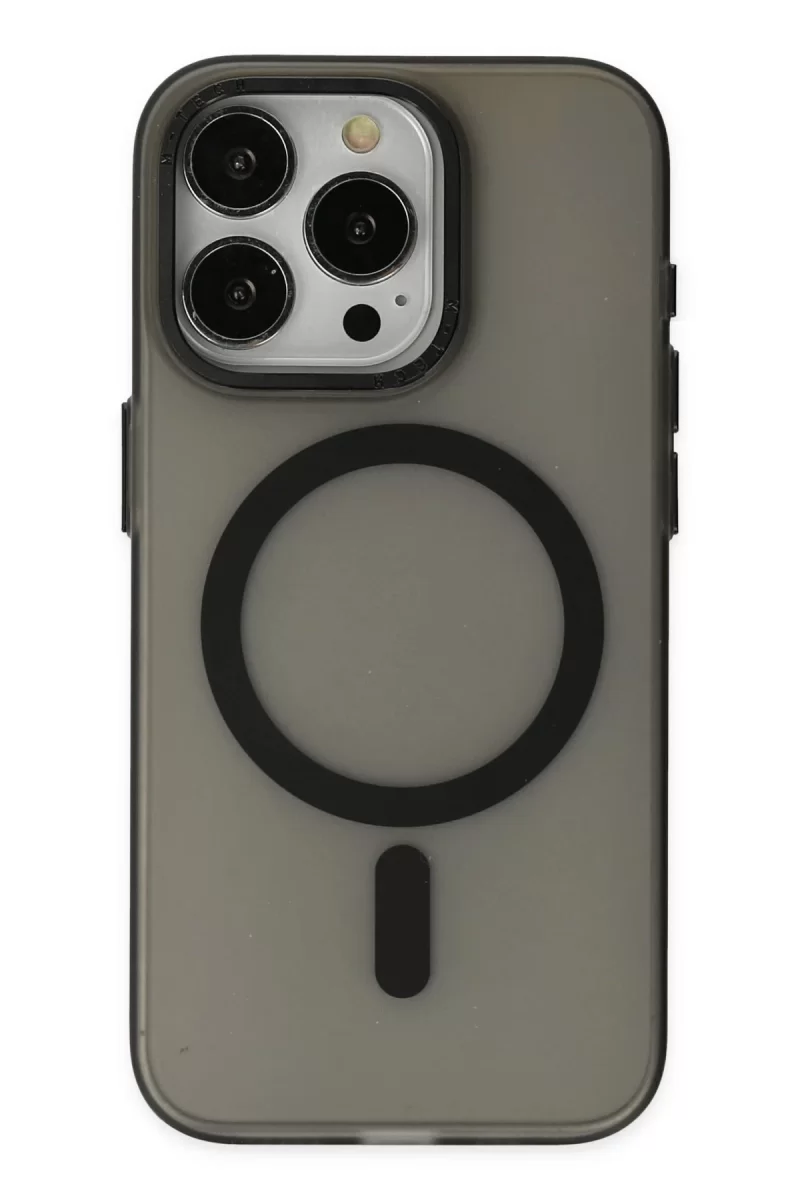 Newface Apple iPhone 15 Pro Max Kılıf Lodos Magneticsafe Mat Kapak - Siyah