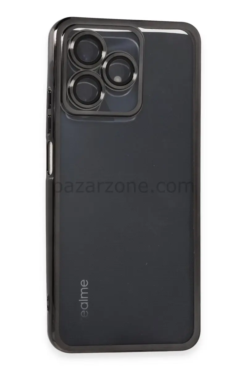 Newface Realme C53 Kılıf Razer Lensli Silikon - Siyah