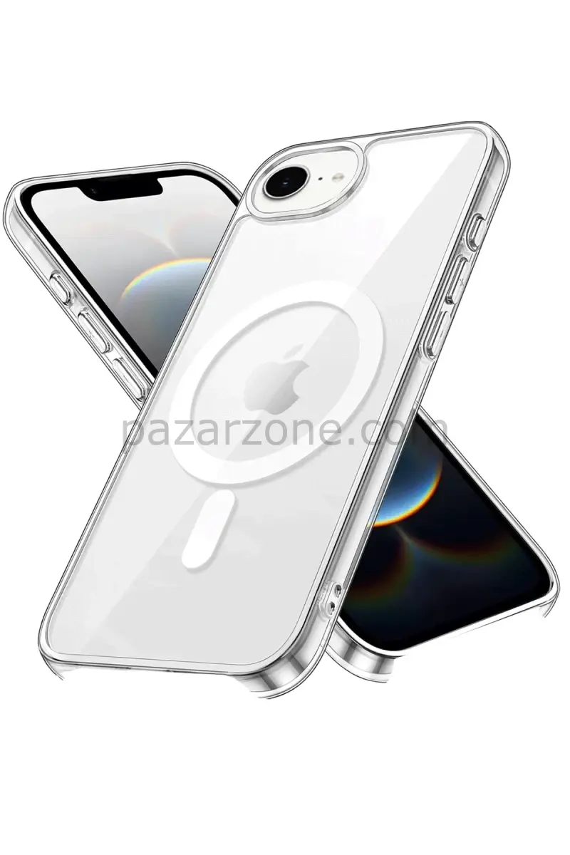 Newface Apple iPhone 16E Kılıf Pc Real Magsafe Kapak - Şeffaf