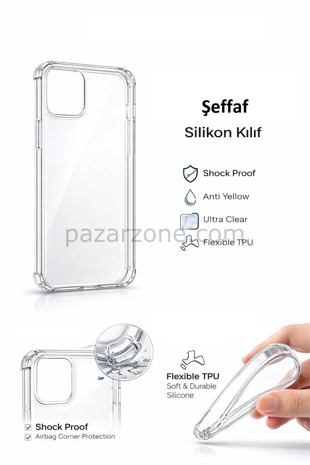 Samsung Galaxy A56 Uyumlu Şeffaf Silikon Telefon Kılıfı Esnek Darbe Koruyucu