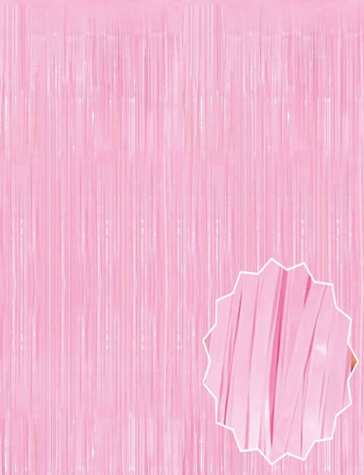 Soft Pembe Püsküllü Kapı Perdesi