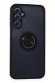Newface Samsung Galaxy M34 5G Kılıf Montreal Yüzüklü Silikon Kapak - Siyah