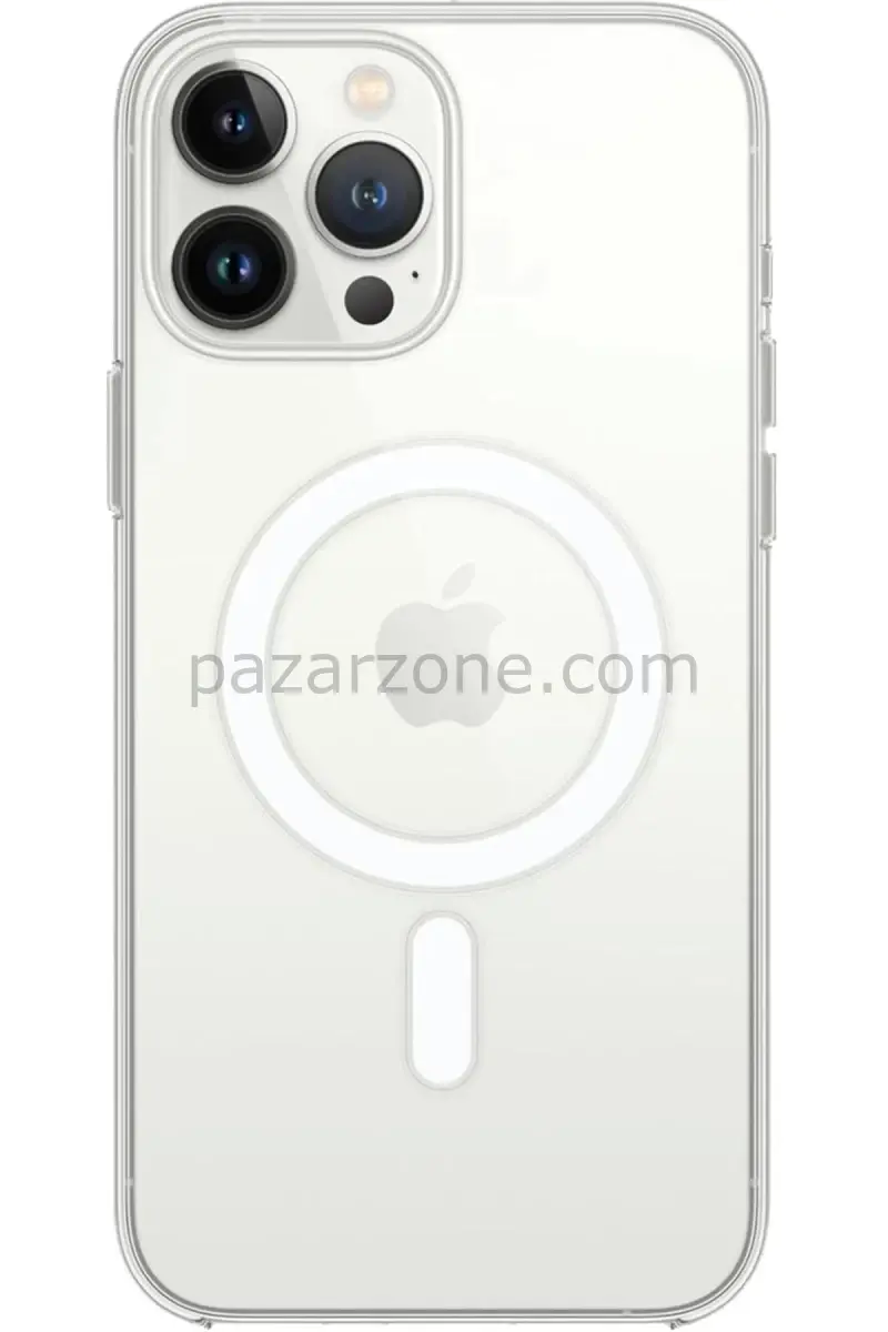 Newface Apple iPhone 15 Pro Max Kılıf Magneticsafe Şeffaf Silikon - Şeffaf
