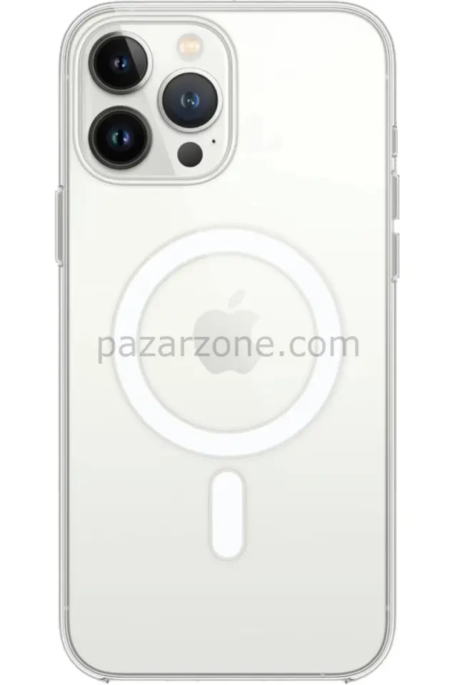 Newface Apple iPhone 15 Pro Max Kılıf Magneticsafe Şeffaf Silikon - Şeffaf
