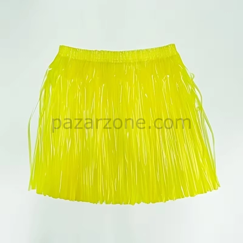 Neon Sarı Hawaii Parti Eteği 40 Cm