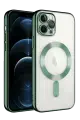 Newface Apple iPhone 13 Pro Kılıf Kross Magneticsafe Kapak - Koyu Yeşil