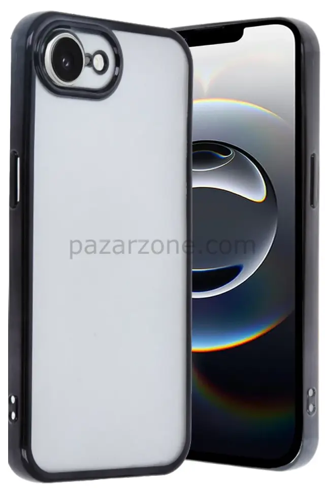Newface Apple iPhone 16E Kılıf Razer Lensli Silikon - Siyah