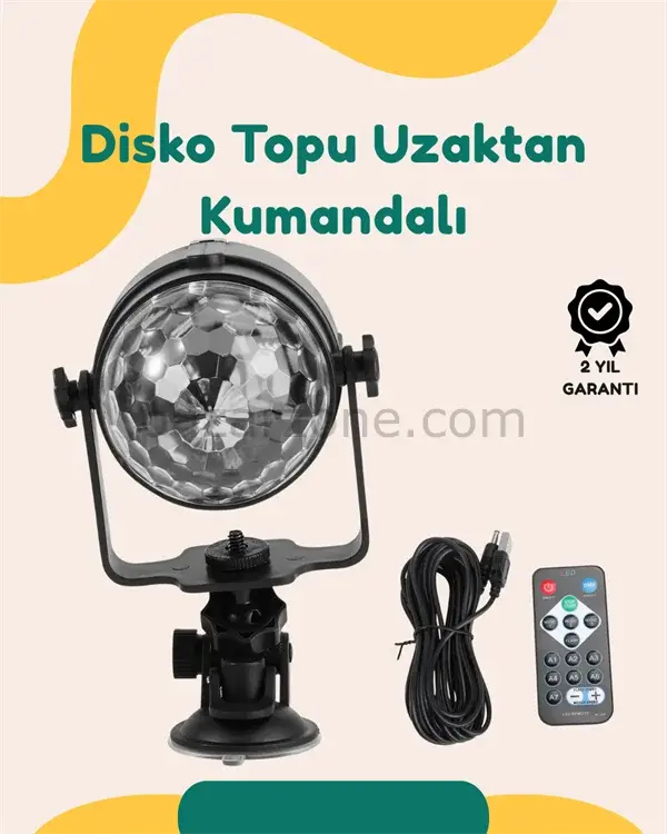 Müzik Ritmine Uyumlu 7 Modlu Renkli Disko Topu Işığı