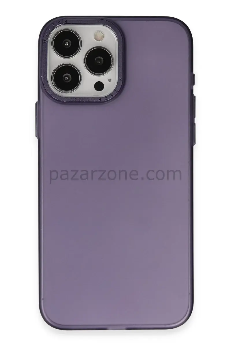 Newface Apple iPhone 15 Pro Max Kılıf Modos Metal Kapak - Derin Mor