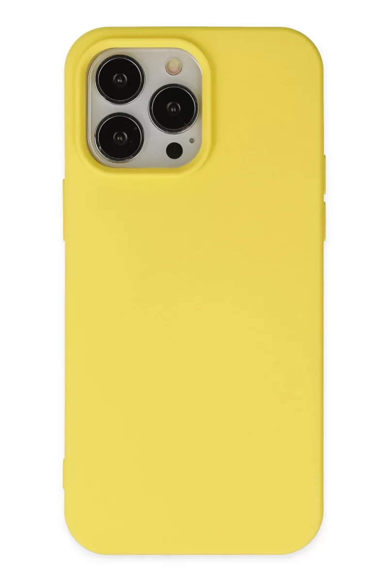 Newface Apple iPhone 14 Pro Kılıf Nano içi Kadife Silikon - Sarı