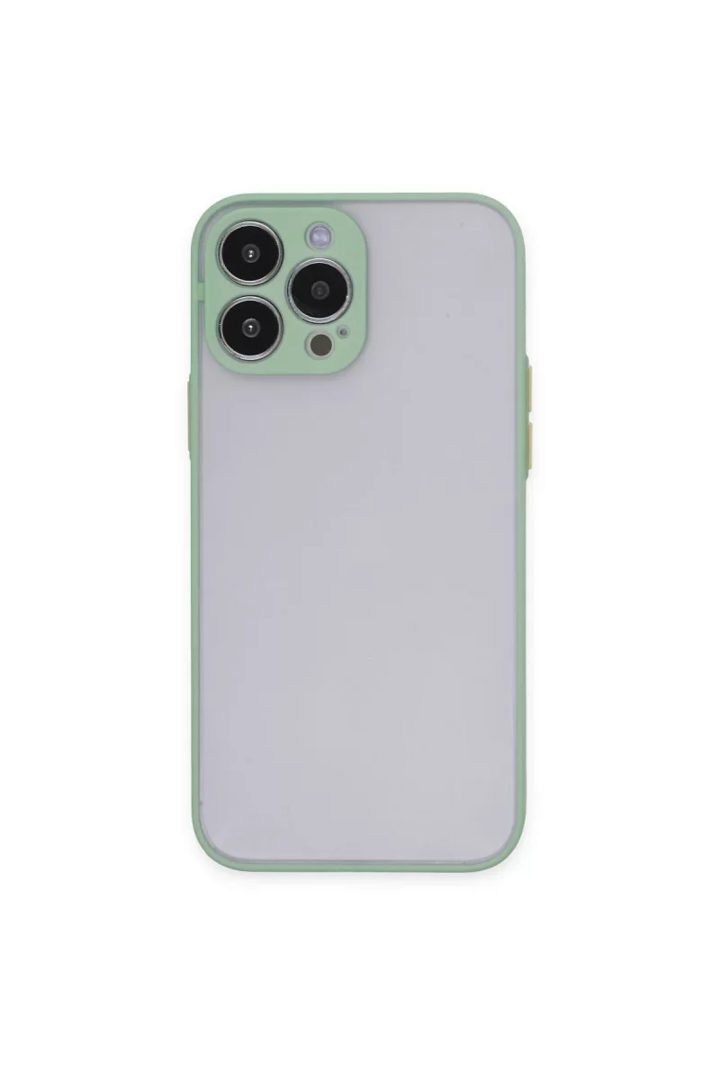 Newface Apple iPhone 15 Pro Max Kılıf Montreal Silikon Kapak - Açık Yeşil