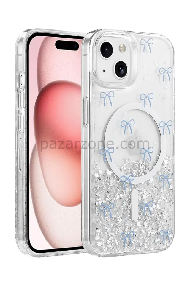 Onegif Apple iPhone 14 Misk Simli Magsafe Kapak - Desen 3