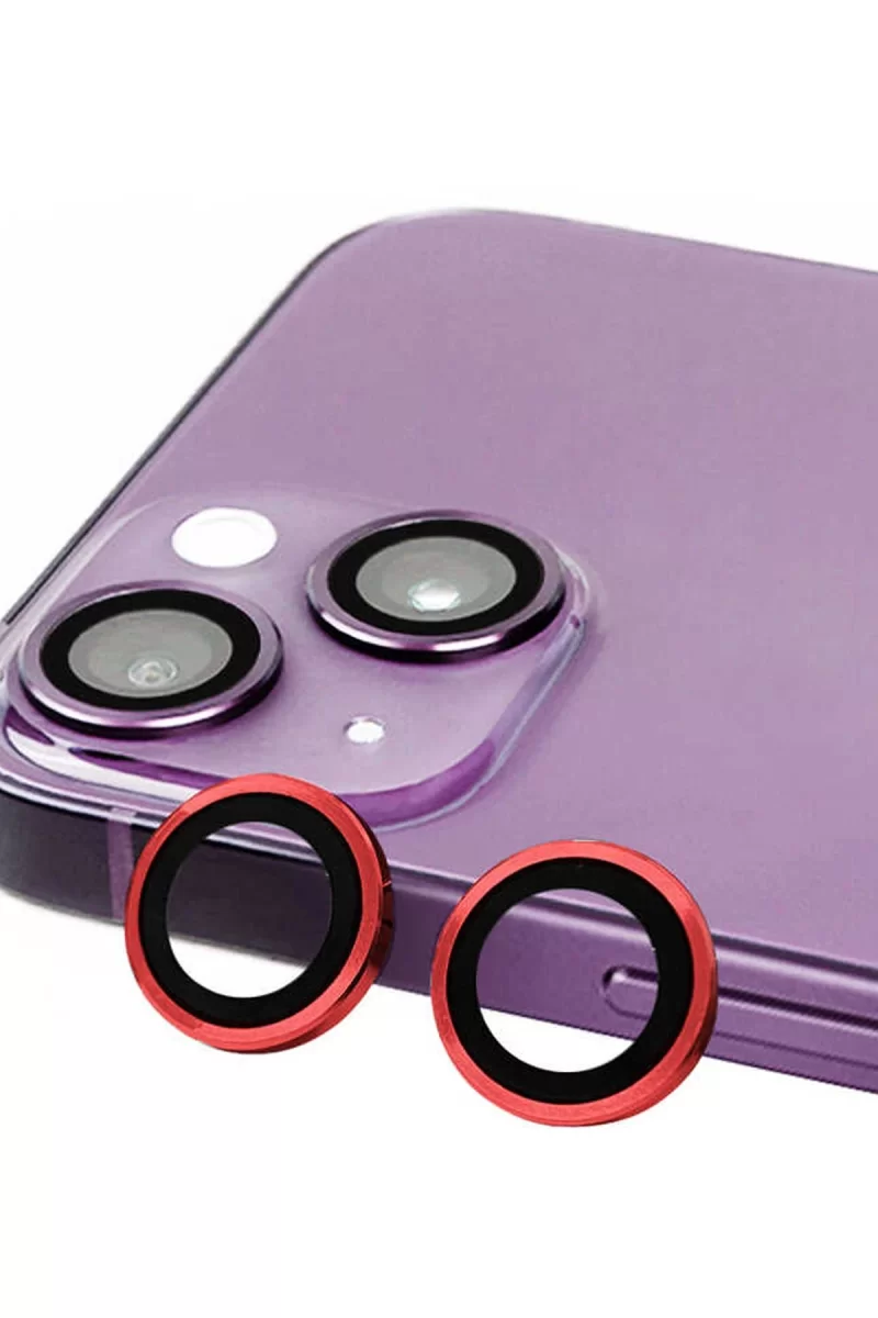 Newface Apple iPhone 13 Mini Raze Metal Kamera Lens - Kırmızı