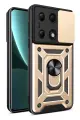 Newface Xiaomi Poco M6 Pro 4G Kılıf Pars Lens Yüzüklü Silikon - Gold