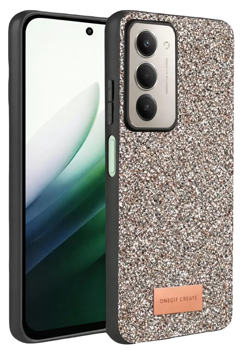Onegif Xiaomi Redmi 15 4G Bright Simli Kapak - Gümüş