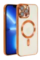 Newface Apple iPhone 13 Pro Kılıf Kross Magneticsafe Kapak - Turuncu