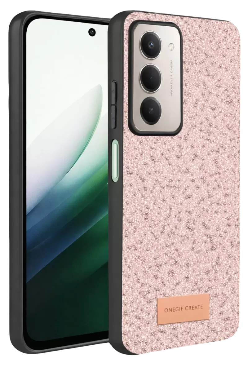 Onegif Xiaomi Redmi 15 4G Bright Simli Kapak - Pembe