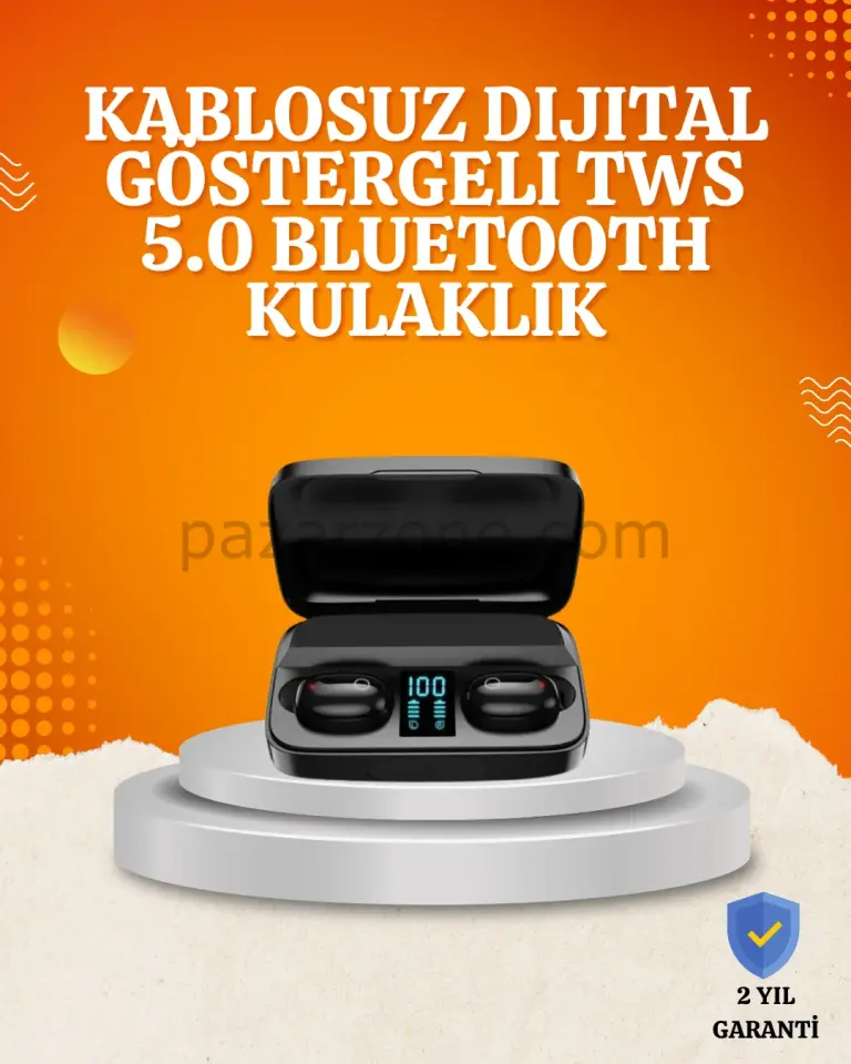 1800 mAh Güçlü Şarj Kutusu ile Bluetooth Kulaklık Seti