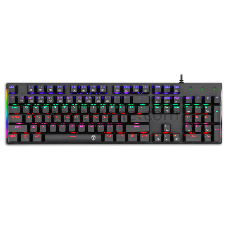 T-DAGGER NAXOS, T-TGK310-BL, USB Kablolu, Türkçe Q, Rainbow Backlight, Blue Mekanik Switch, 104 Tuşlu, Gaming Klavye