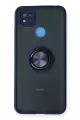 Newface Xiaomi Redmi 9C Kılıf Montreal Yüzüklü Silikon Kapak - Lacivert