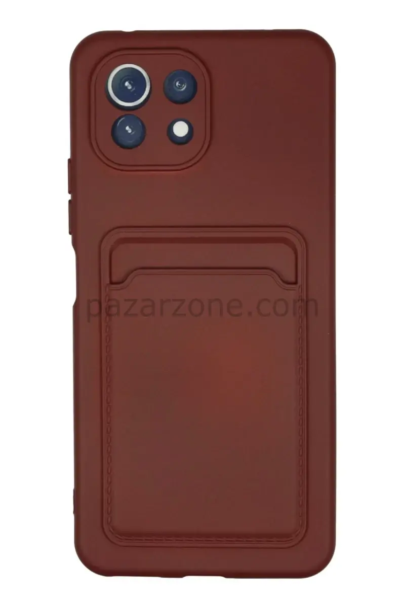 Newface Xiaomi Mi 11 Kılıf Kelvin Kartvizitli Silikon - Bordo